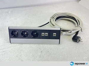 Netbox Global S Auftischsteckdose 3er Netzwerk Tisch Steckdosenleiste - Bild 1 von 7