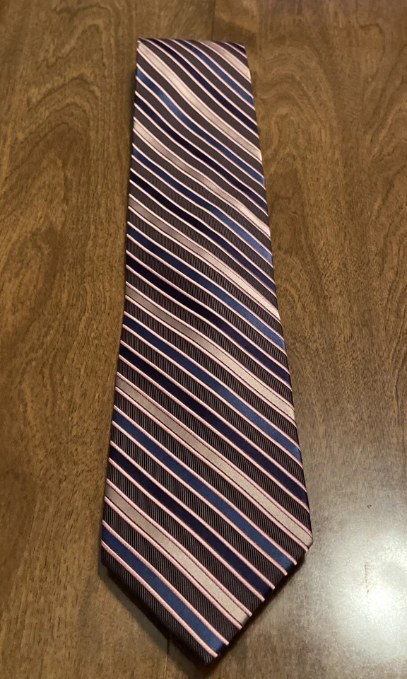 F/X Fusion NUEVO CON ETIQUETAS Para hombres Corbata Patrón Rayas Hecha a Mano 100% Seda Foto 1 de 4