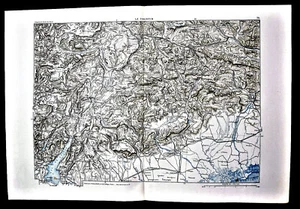 1881 ANTIKE Militärkarte MARGA:KARTE DES TRENTINO - DIE TRENTINER. ITALIEN AETNA. - Bild 1 von 1