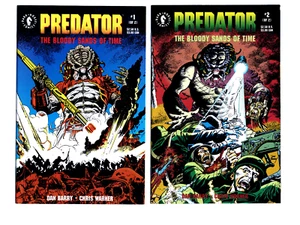 PREDATOR THE BLOODY SANDS OF TIME #1 & #2 NM+ DARK HORSE COMICS 1992 MOVIE 1st - Picture 1 of 2