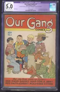 Our Gang Comics #1 CGC 5.0 Golden Age Key Comic 1942 1st Tom & Jerry - Picture 1 of 2