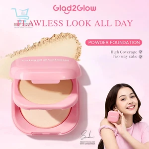 Glad2Glow Perfect Blurring Powder Foundation Setting Two Way Cake TWC 02 Praline - Picture 1 of 9