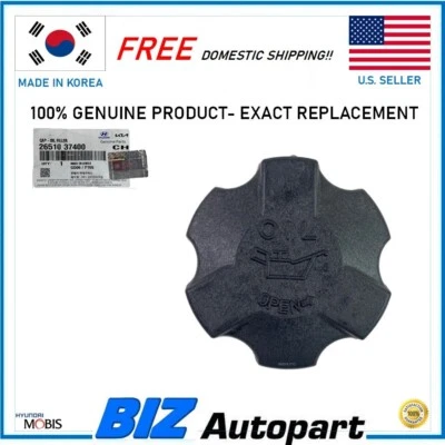 Genuine Oil Filler Cap for 2001-2010 Hyundai Kia 2.7L Various Models 26510-37400 - Image 1 of 4