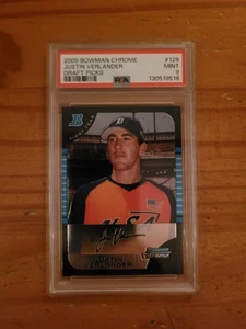 2005 Bowman Chrome Draft #129 Justin Verlander Rookie Card PSA 9 come nuova radiocomandata - Foto 1 di 1