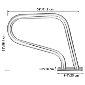 Succebuy 30-55"X22-32" Swimming Pool Handrail with 4Ft Grip Cover Humanized Desi - Picture 1 of 18