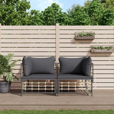 Corner Sofa Anthracite Poly rattan Medium Modular Corner Sofa - Image 1 of 4