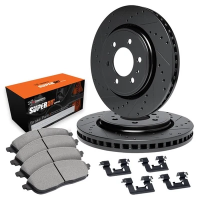 For AM General Hummer 92-01 Drilled & Slotted Front Brake Kit w Super Duty Pads Foto 1 de 2