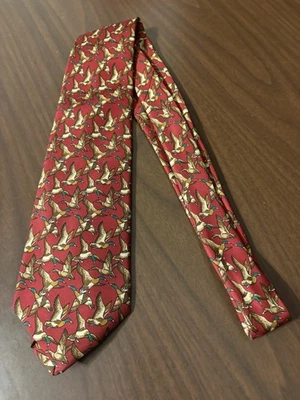 Corbata de seda John Comfort para H. Stockton en vuelo cazador deportista granate Foto 1 de 4