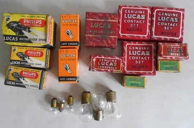 Job lot, vintage car bulbs and contact sets, Lucas, Philips etc. - Image 1 of 4