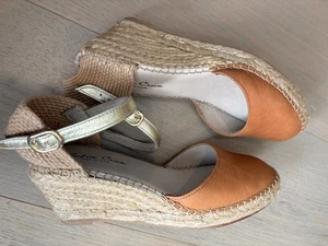 SOFIA CRUZ Brown Leather Espadrille Women Shoes Made In Spain Size 39 - Picture 1 of 13