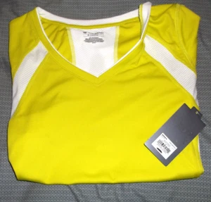 Tek Gear Womens Medium Yellow and White Athletic Shirt - Picture 1 of 1