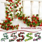 Artificial Flower Silk Rose Leaf Garland Vine Ivy Home Wedding M I9T0