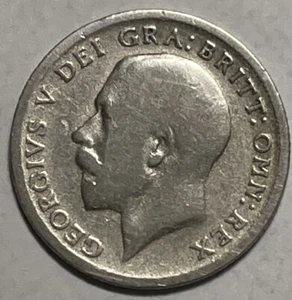 1921 George V 6 Pence Britain Silver Coin. Bx 12.165 - Picture 1 of 2