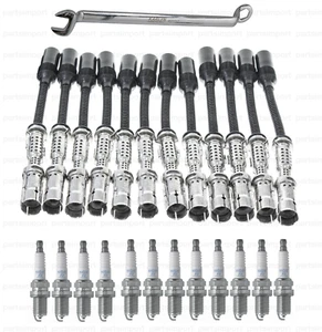 Ignition Tune-Up Kit 12 NGK Spark Plugs + Wires + Tool for Mercedes V6 M112 - Picture 1 of 1