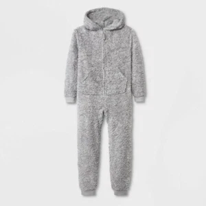 Cat & Jack One Piece Union Suit Kids' Unisex Marshmallow Fleece - Picture 1 of 3