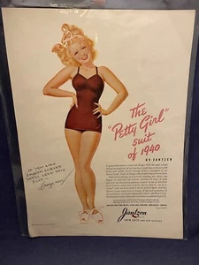 Costume da bagno George Petty 1940 pinup pubblicità Jantzen costume da bagno maglia mulini 10x14 ragazza - Foto 1 di 7