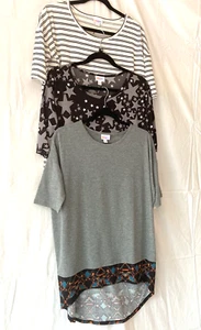 3 LuLaRoe XS Irma Tunic Top/Shirt NEW with Tags!! 3 Pieces!!! Stars Stripes Gray - Picture 1 of 6
