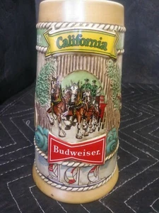 Vintage 1981 Budweiser California Commemorative Stein w/ Clydesdales - Picture 1 of 9