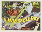 The Invisible Ray Movie Poster 30 X 40 Boris Karloff, Bela Lugosi, Uka