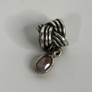 Authentic Pandora Moments Tied Together Amethyst Charm/Bead Silver 925 790476PAM - Picture 1 of 3