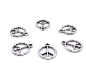 Silber Peace Charm Anhänger Perlen 50 Stck. - Bild 1 von 1