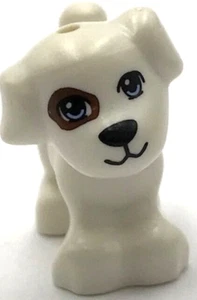 Lego New White Dog Friends Puppy Standing w/ Brown Patch Part - Picture 1 of 1