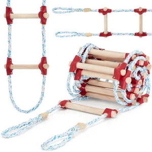 Dachleiter Strickleiter für Dachdecker mit Holzsprossen Buchenholzsprosse - Bild 1 von 14