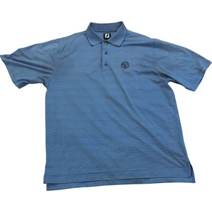 FootJoy Polo Shirt Men's Large Blue White Striped The Georgia Club Performance - Picture 1 of 10