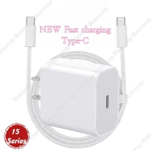 For iPhone 15 Pro Max Plus iPad Samsung 20W USB-C Fast Charger PD Type-C Cable - Picture 1 of 11