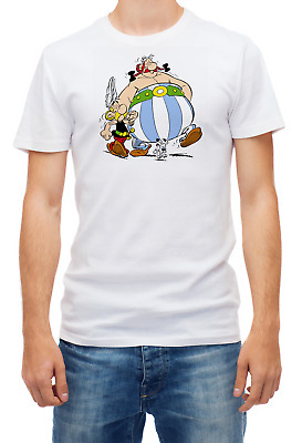 Best Friends Angry Asterix And Obelix Sleeve White Men's T Shirt K1018 • 10.06€