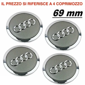 4x Audi 69mm Nabendeckel Alufelgen A3 A4 A5 A6 RS4 Q3 Q5 Q7 S4 TT Silber - Bild 1 von 6