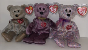 NEU TY Beanie Babys Set 1999, 2000 & 2001 neuwertig mit Fehlern nicht mehr produziert mit Protektoren - Bild 1 von 12