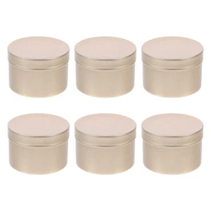 6 Pcs Candle Jar Small Tin Box Metal Container Aluminium Empty Containers - Imagen 1 de 12