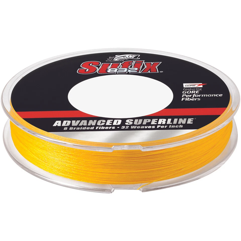 Línea de pesca trenzada Sufix 832 Advanced Superline, amarillo de alta visibilidad, carrete de 150 yardas Foto 1 de 1