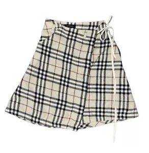 Burberry Children Girls Short Skirt Linen Beige Nova Check Size 6-Years - Picture 1 of 8