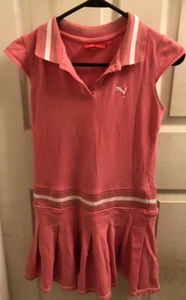 Puma - Girls Pink and Green Pleated Polo Tennis Dress - Size XL - Picture 1 of 10