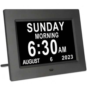 XYG3-7 Inch Clock With Day And Date For Elderly Large Display Digital Clock 5 A - Picture 1 of 25