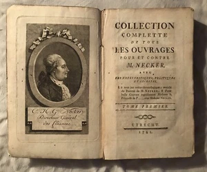 Jacques NECKER: Collection complette - M. Necker. Tome Premier Erstausgabe 1781 - Picture 1 of 12