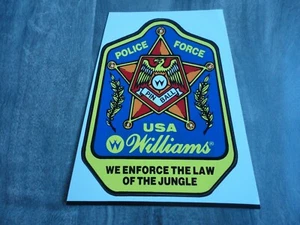 Pegatina de pinball de 3 x 4,5" de la fuerza policial Wms - Imagen 1 de 1