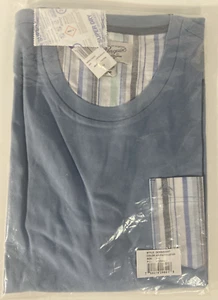 Original Penguin T-Shirt Faded Denim Blue Color w/ Striped Pocket Sz XXL - New - Picture 1 of 4