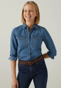 Women Ladies Ex Springfield Denim Shirt - Picture 1 of 2
