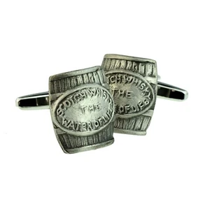 English Made Pewter Scottish Whisky Barrel Cufflinks in a Box XDHCL0713 - Picture 1 of 1