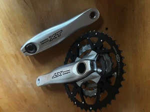 SET PEDIVELLA SHIMANO XT FC-MC760 Hollowtech II 175mm 22-32-44 pedivella retrò - Foto 1 di 6