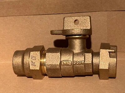 3/4" x 5/8" 3/4" x 3.75" AY McDonald Ball Valve CTS x Meter Brass NL Waterworks