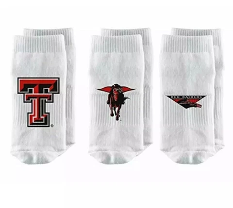Strideline NCAA Texas Tech Red Raiders Toddler Baby socks white 3pack BRAND NEW Cover
