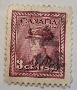 Canada Postage ~ King George VI ~ 3¢ Burgundy Stamp ~ Posted/Used ~ c.1949 - Picture 1 of 6
