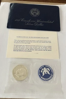 1973 "S"  UNCIRCULATED 40% SILVER  EISENHOWER ONE DOLLAR COIN #3 - Image 1 of 2