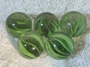 5 sparatutto vintage grande verde occhio di gatto marmo 1 pollice/25,4 mm - Foto 1 di 2