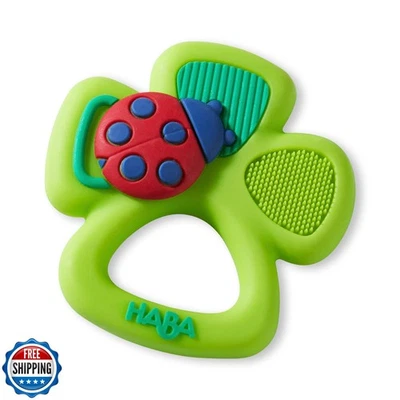 HABA Silicone Teethers for Babies 6-18 Months - Shamrock Silicone Teether Rin - Image 1 of 4