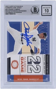 Roger Clemens Yankees Signed 2003 Fleer Patchworks Numbers #RC-NG BAS 10 Card - Picture 1 of 4